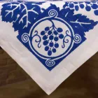 Mantel de lino artístico con estampado italiano de la mano - Marcas Viadurini