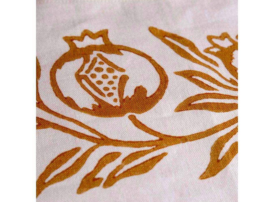 Mantel de lino artístico con estampado italiano de la mano - Marcas Viadurini