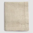 Mantel Rectangular de Lino con Ojales y 10 Botones, Lujo - Mediterráneo Viadurini