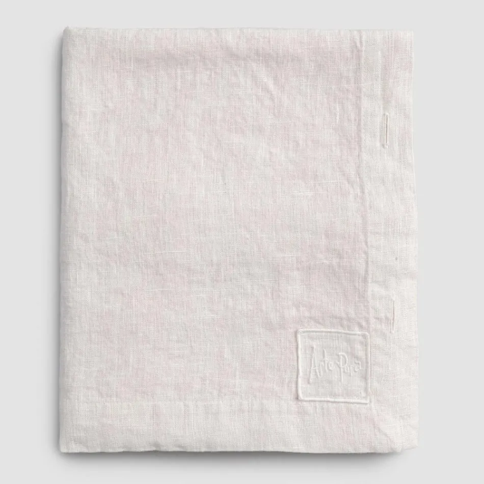 Mantel Rectangular de Lino con Ojales y 10 Botones, Lujo - Mediterráneo Viadurini