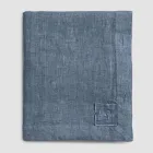 Mantel Rectangular de Lino con Ojales y 10 Botones, Lujo - Mediterráneo Viadurini