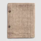 Mantel Rectangular de Lino con Ojales y 10 Botones, Lujo - Mediterráneo Viadurini