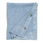 Mantel Rectangular de Lino con Ojales y 10 Botones, Lujo - Mediterráneo Viadurini