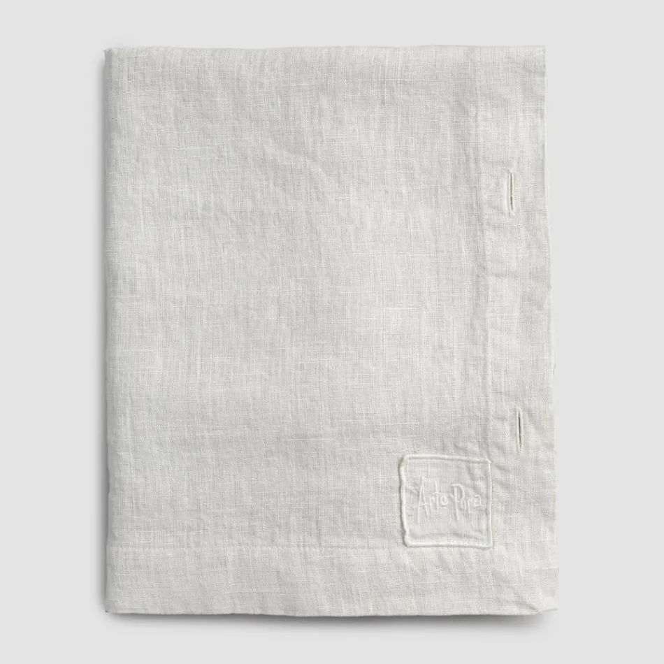 Mantel Rectangular de Lino con Ojales y 12 Botones de Lujo - Mediterráneo Viadurini