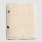 Mantel Rectangular de Lino con Ojales y 12 Botones de Lujo - Mediterráneo Viadurini