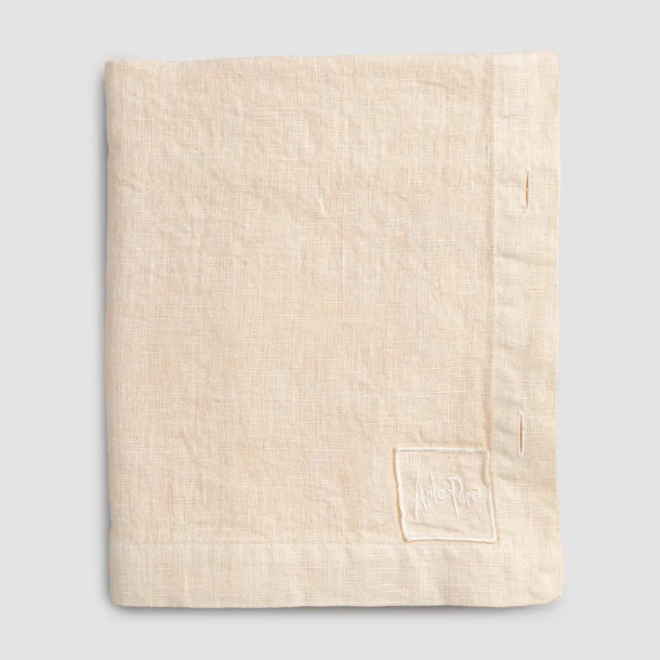 Mantel Rectangular de Lino con Ojales y 12 Botones de Lujo - Mediterráneo Viadurini