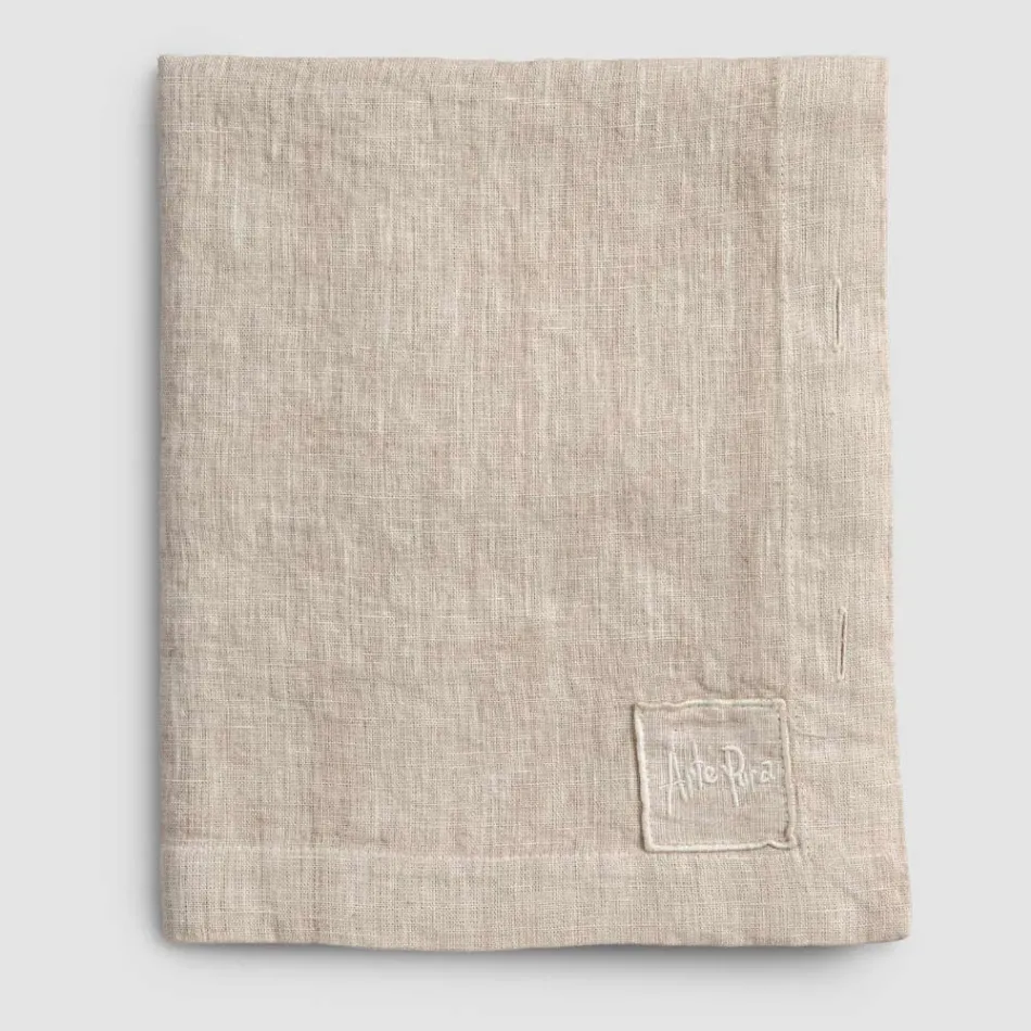 Mantel Rectangular de Lino con Ojales y 12 Botones de Lujo - Mediterráneo Viadurini