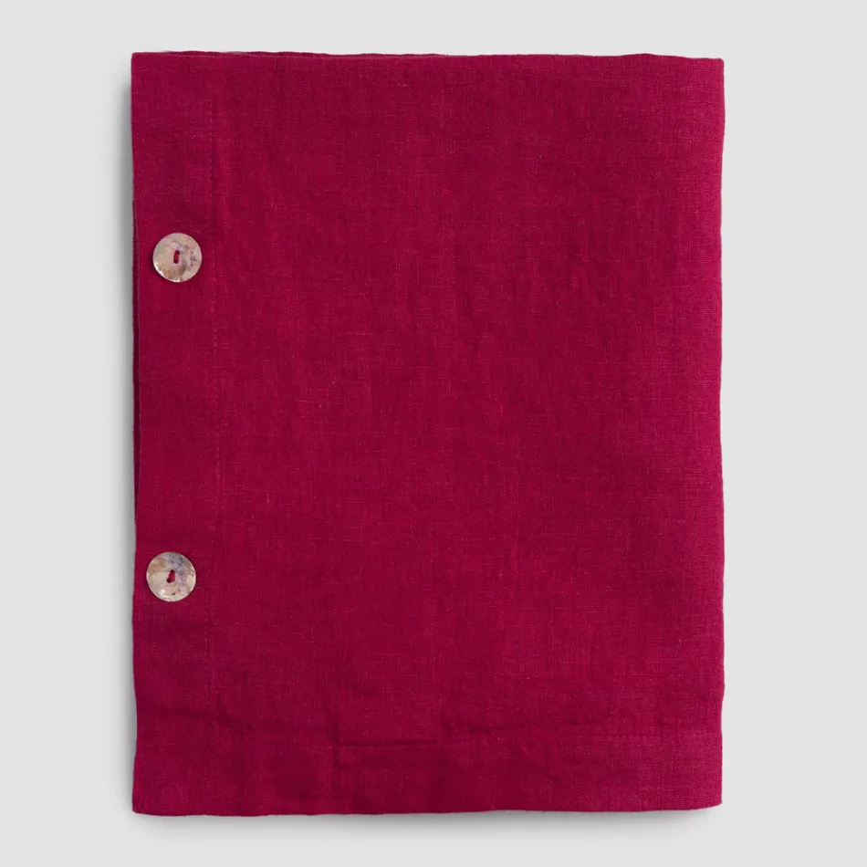 Mantel Rectangular de Lino con Ojales y 12 Botones de Lujo - Mediterráneo Viadurini