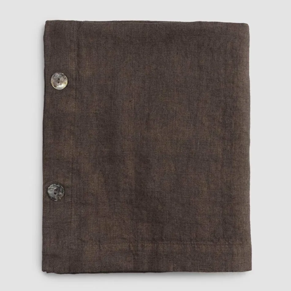 Mantel Rectangular de Lino con Ojales y 12 Botones de Lujo - Mediterráneo Viadurini