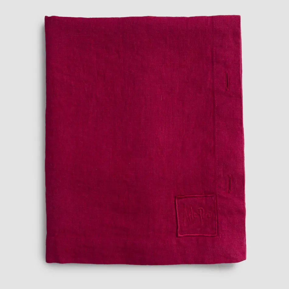 Mantel Rectangular de Lino con Ojales y 12 Botones de Lujo - Mediterráneo Viadurini