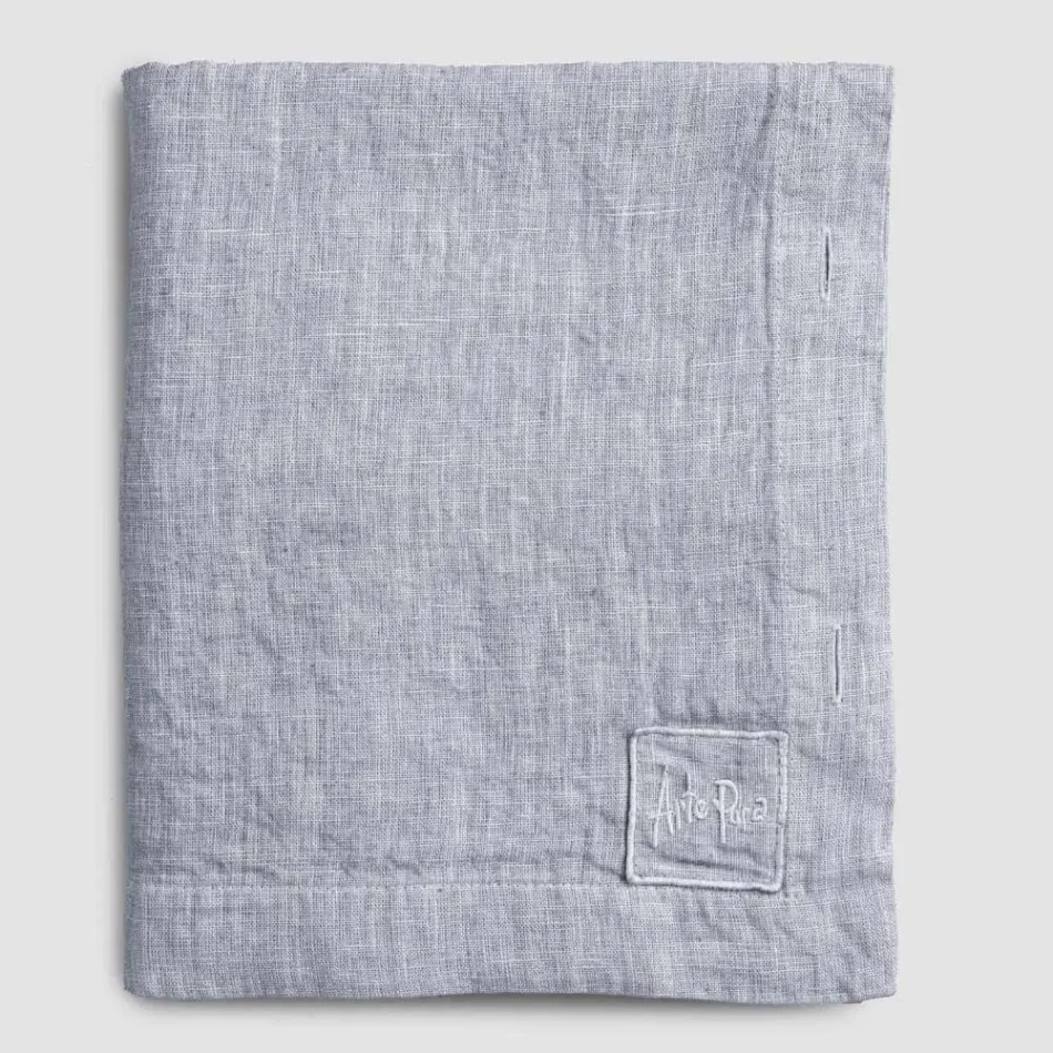 Mantel Rectangular de Lino con Ojales y 12 Botones de Lujo - Mediterráneo Viadurini