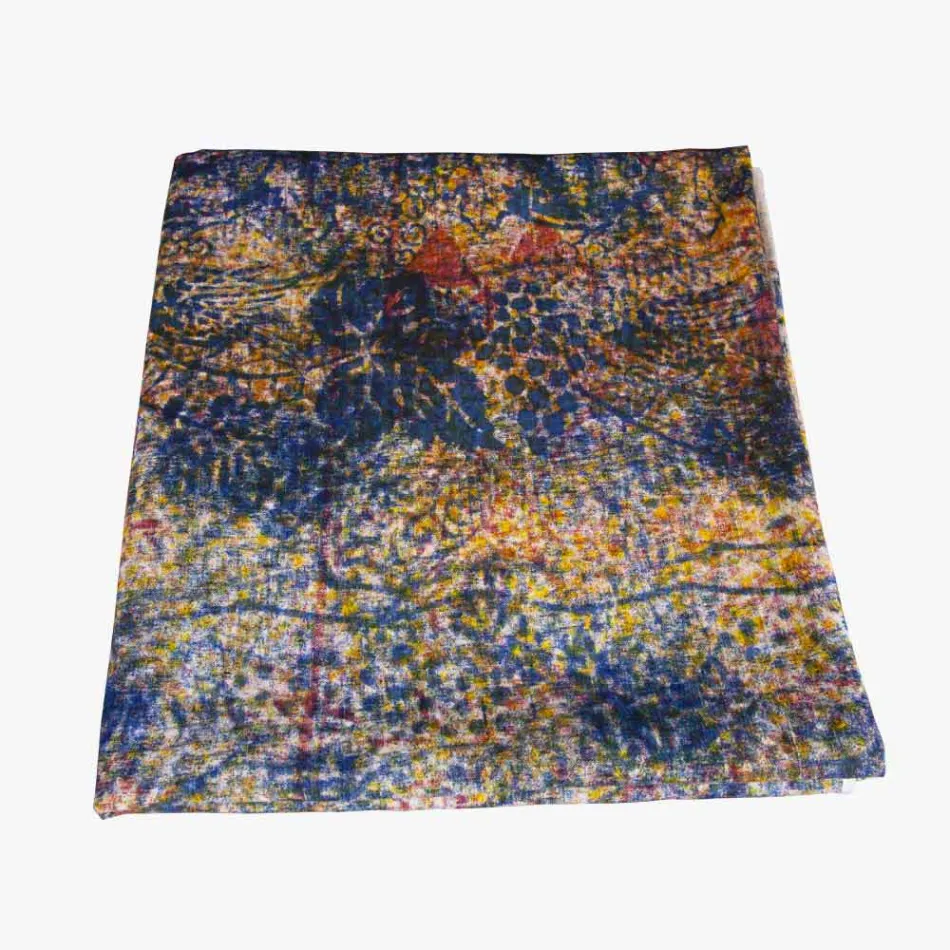 Mantel artesanal italiano de alta calidad con algodón estampado a mano Viadurini