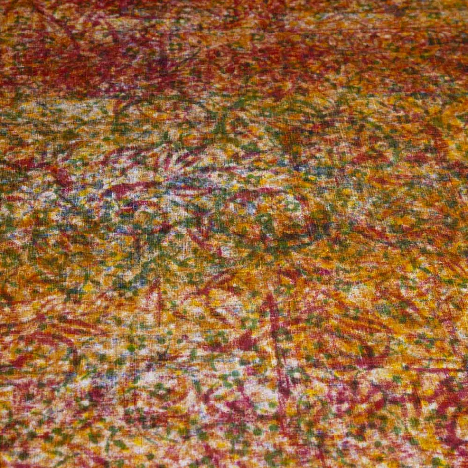 Mantel artesanal italiano de alta calidad en algodón estampado a mano - Marcas comerciales Viadurini