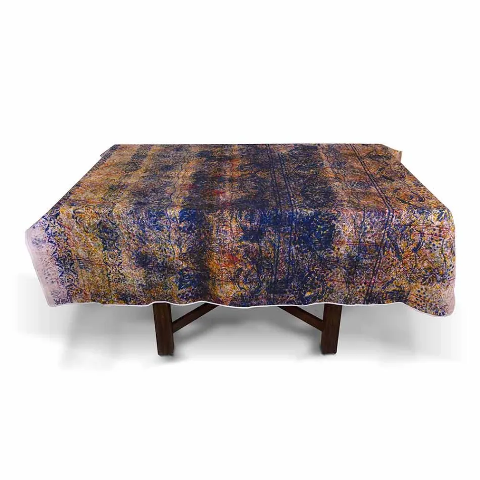 Mantel artesanal italiano de alta calidad en algodón estampado a mano - Marcas comerciales Viadurini