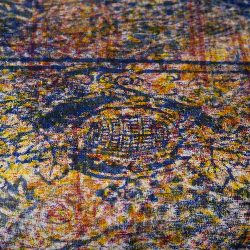 Mantel artesanal italiano de alta calidad en algodón estampado a mano - Marcas comerciales Viadurini