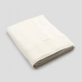 Mantel rectangular grande de lino blanco pesado con bordes enmarcados - Davinci