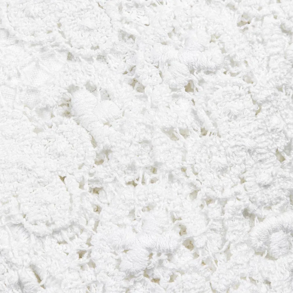 Mantel rectangular en lino y encaje de algodón Diseño de lujo italiano - Olimpia Viadurini