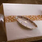 Mantel de algodón y lino estampado italiano altamente artesanal - Marcas Viadurini