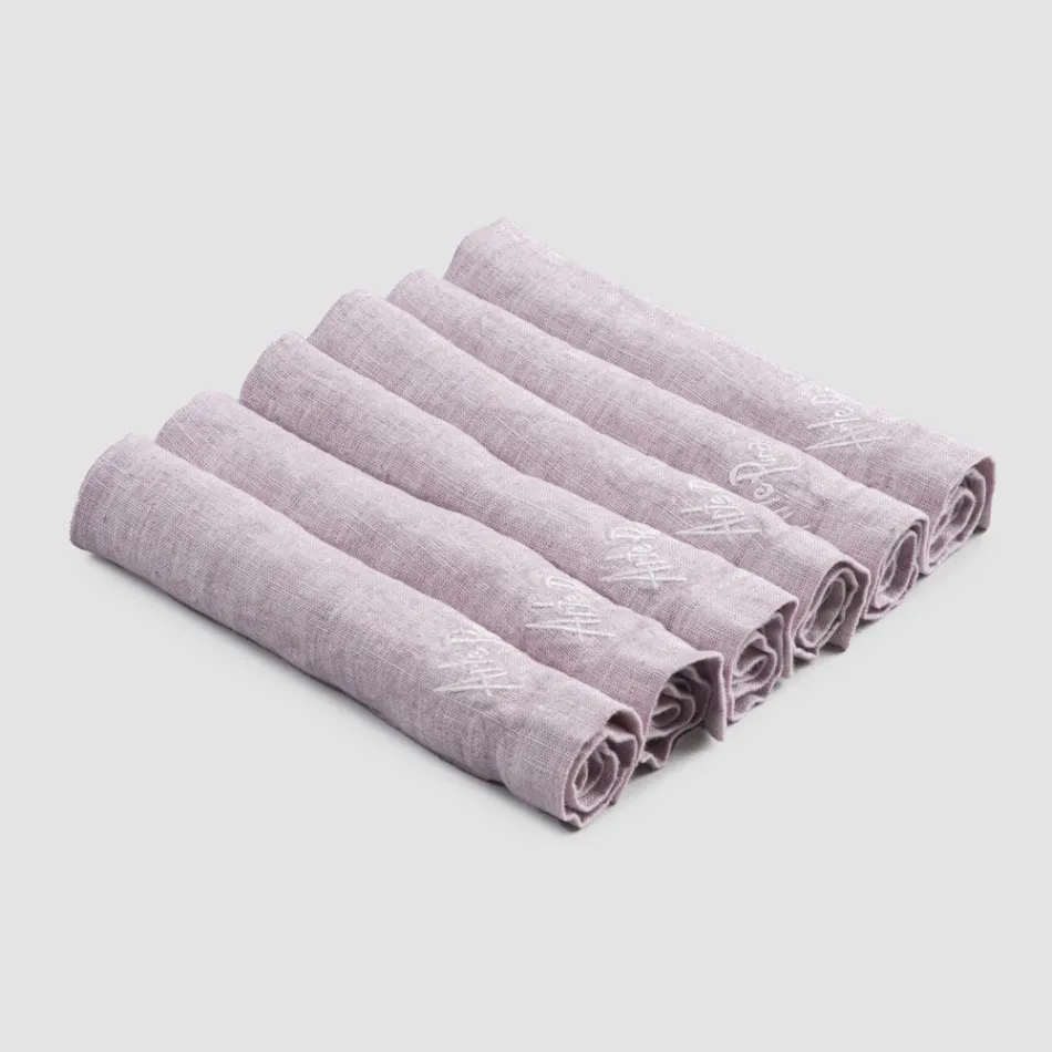 Servilletas de lino pesado con borde doblado, varios colores, 6 piezas - Onestini Viadurini