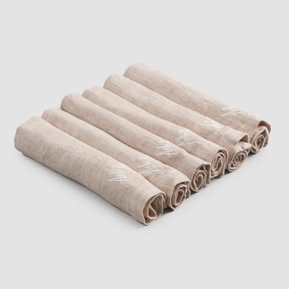 Servilletas de lino pesado con borde doblado, varios colores, 6 piezas - Onestini Viadurini