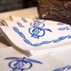 Servilleta en lino mixto con estampado a mano Pieza única Made in Italy - Marcas Viadurini