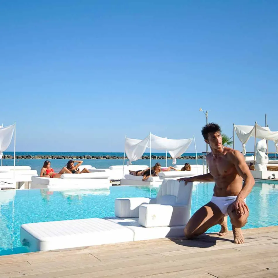 Trona silla flotante diseño blanco hecho en Italia Viadurini