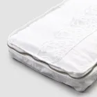 Estuche de viaje grande de lino con encaje italiano de lujo Sinergia - Randall Viadurini