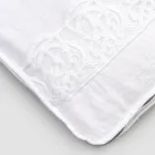 Estuche de viaje grande de lino con encaje italiano de lujo Sinergia - Randall Viadurini