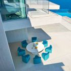 Mesa de jardín Varaschin Big In & Out + 8 sillones de diseño moderno Viadurini