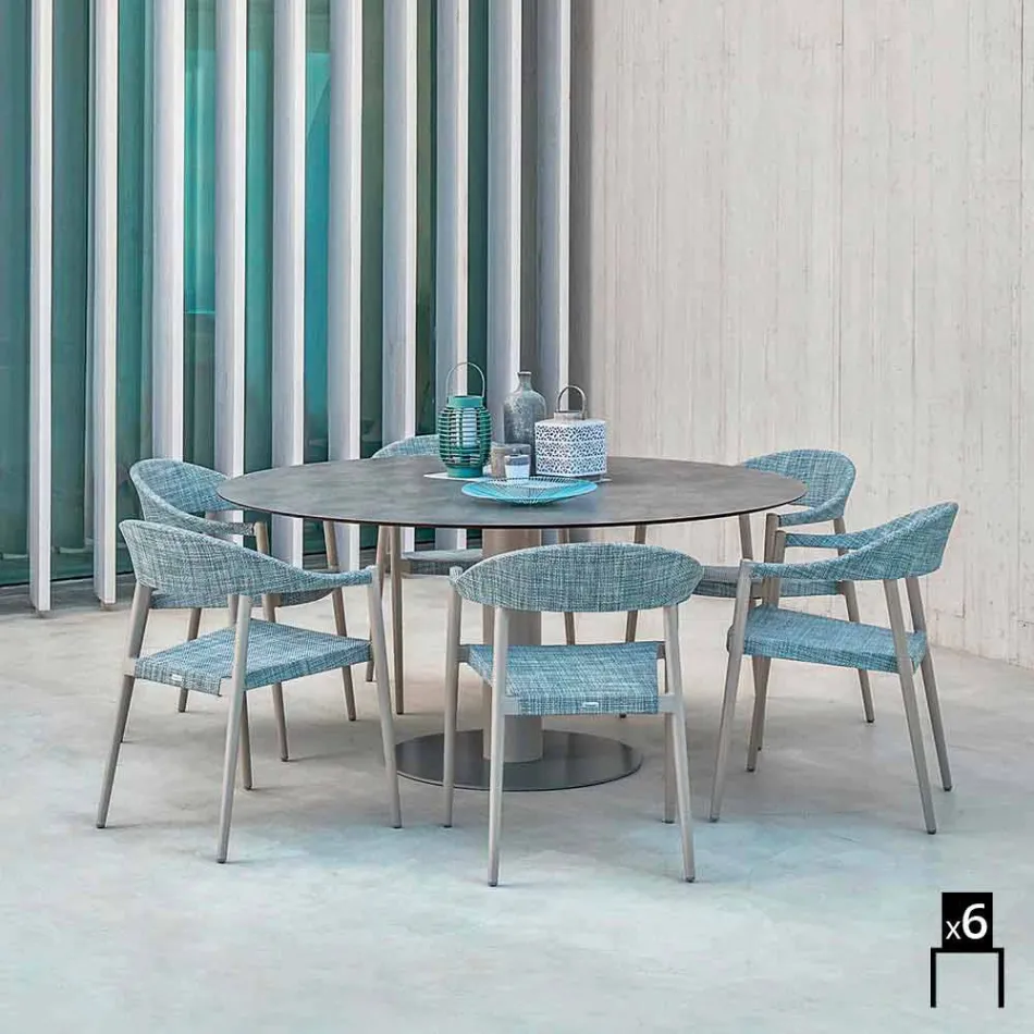 Varaschin silla inteligente de diseño moderno jardín, 6 piezas Viadurini