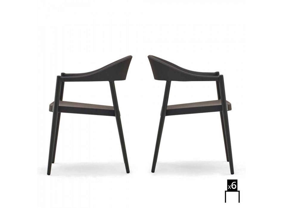 Varaschin silla inteligente de diseño moderno jardín, 6 piezas Viadurini