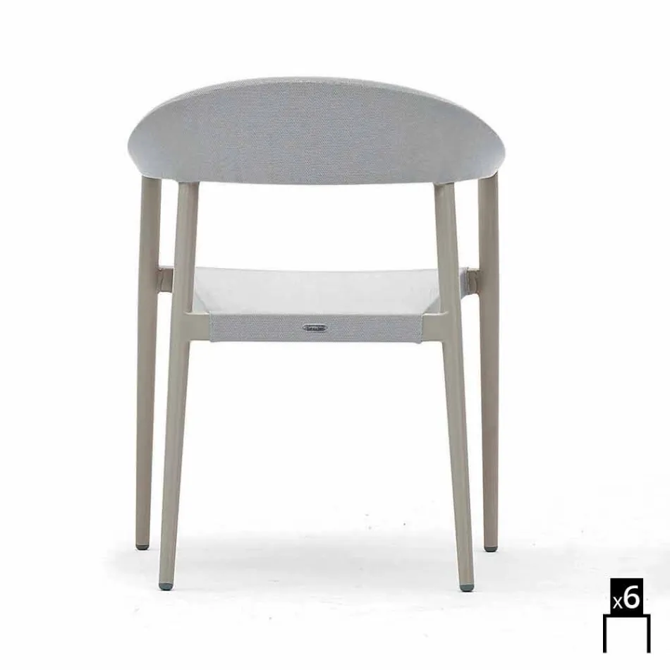 Varaschin silla inteligente de diseño moderno jardín, 6 piezas Viadurini