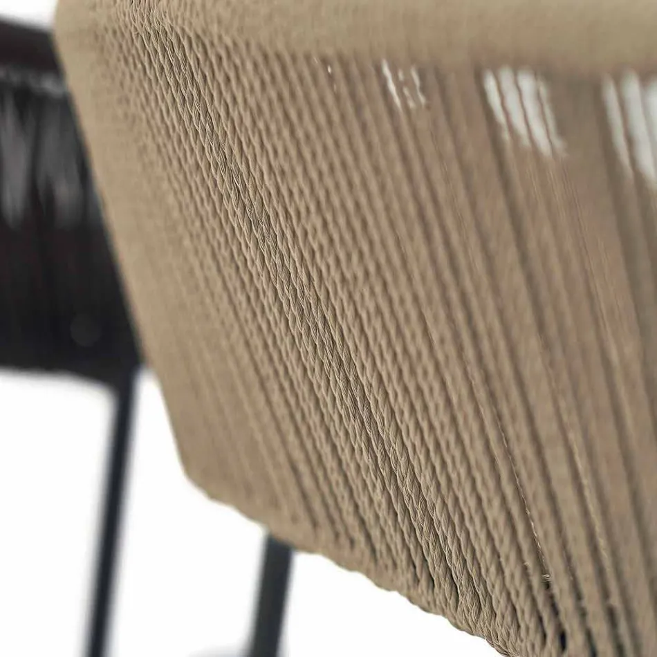 silla Varaschin Cricket con tejidos a mano exteriores, 2 piezas Viadurini