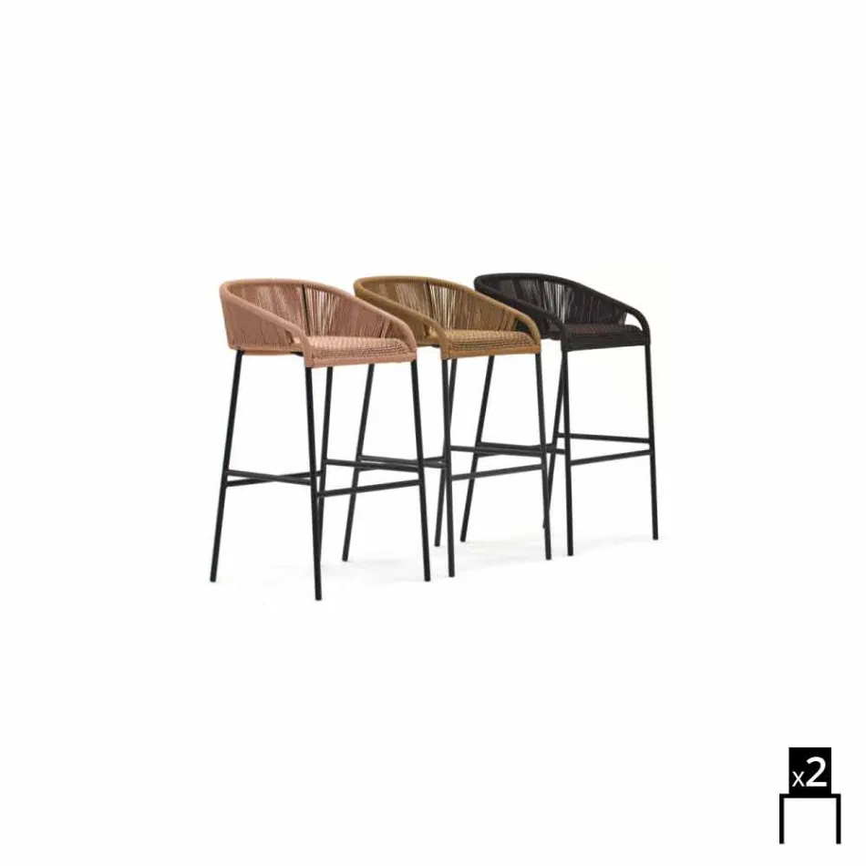 Varaschin Cricket taburete de diseño moderno jardín superior, 2 piezas Viadurini