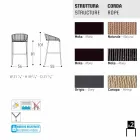 Varaschin Cricket taburete de diseño moderno jardín superior, 2 piezas Viadurini