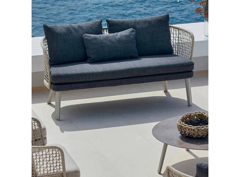 Varaschin Emma sofá de jardín tapizado biplaza moderno Viadurini