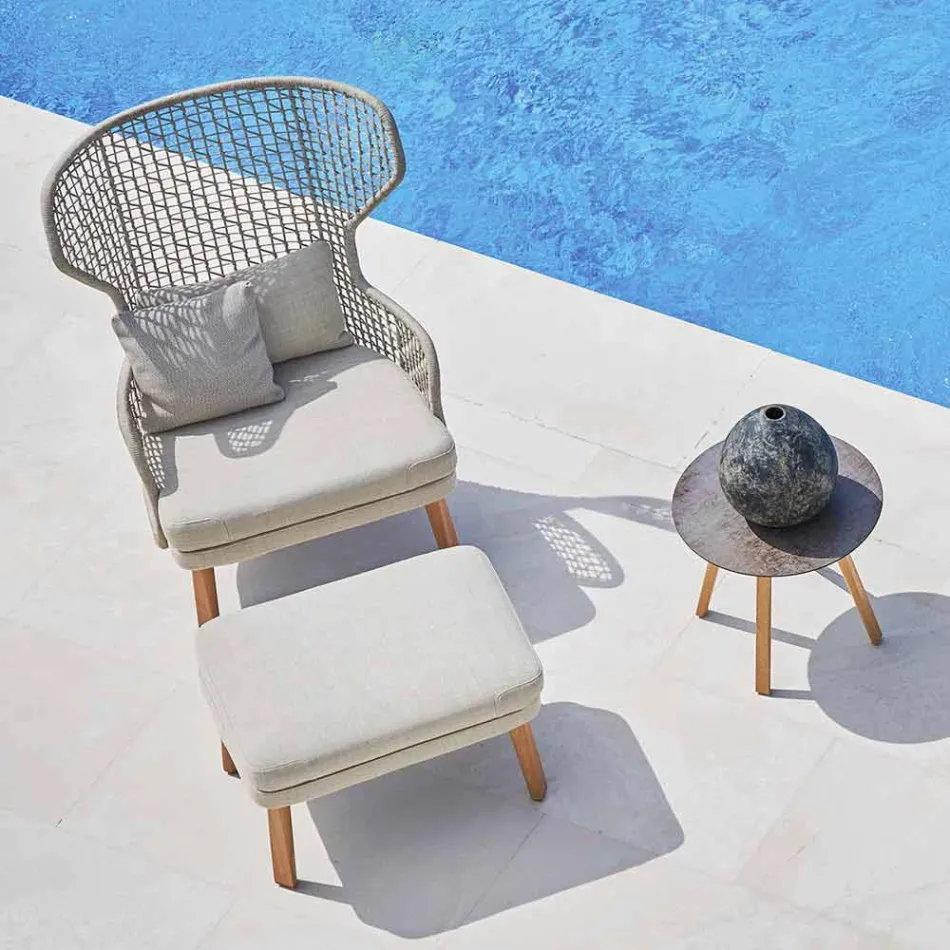 Reposapiés al aire libre de diseño Varaschin Emma en tela tapizada Viadurini