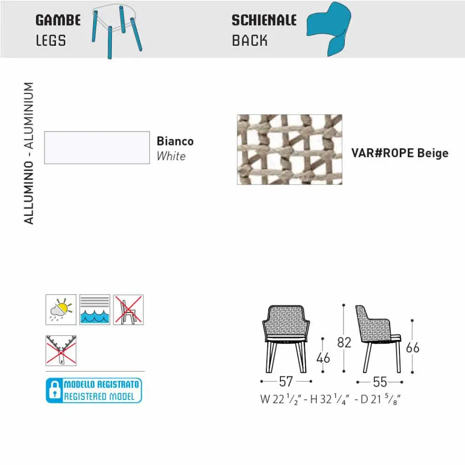 Varaschin Emma sillón acolchado exterior de diseño moderno Viadurini