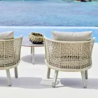 Sillón de jardín Varaschin Emma tapizado en tela y metal Viadurini