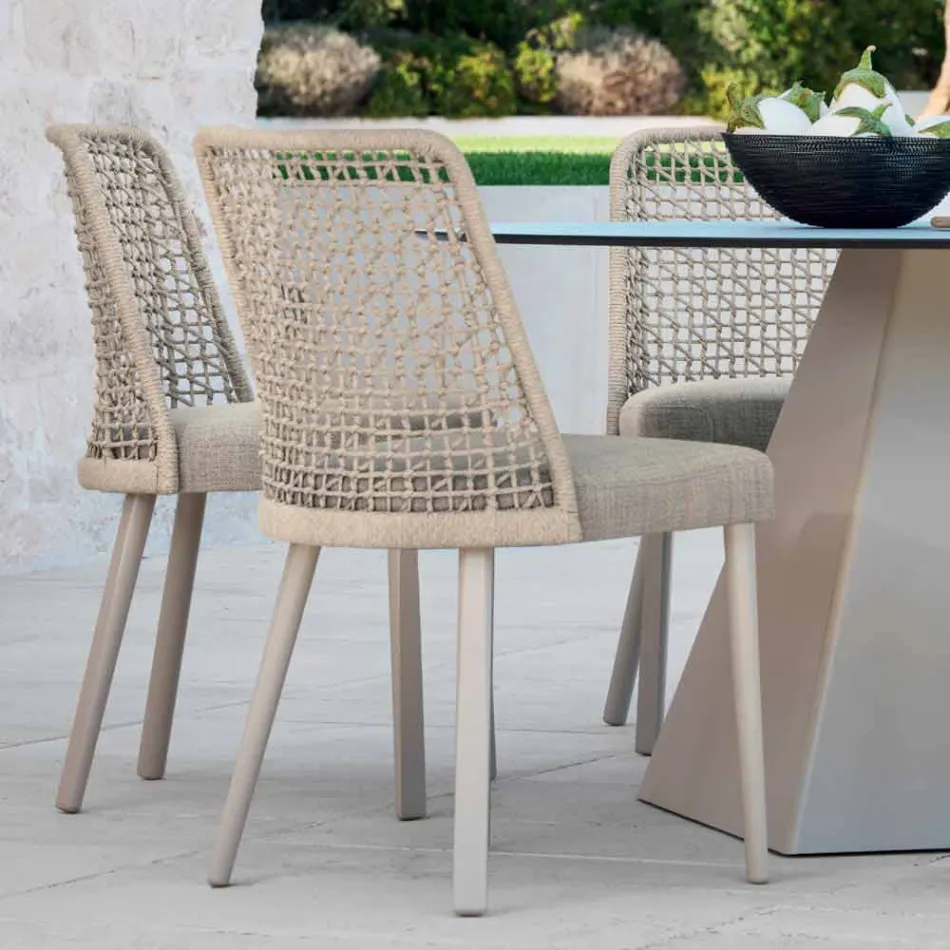 Varaschin Emma design silla de jardín en tela y aluminio Viadurini