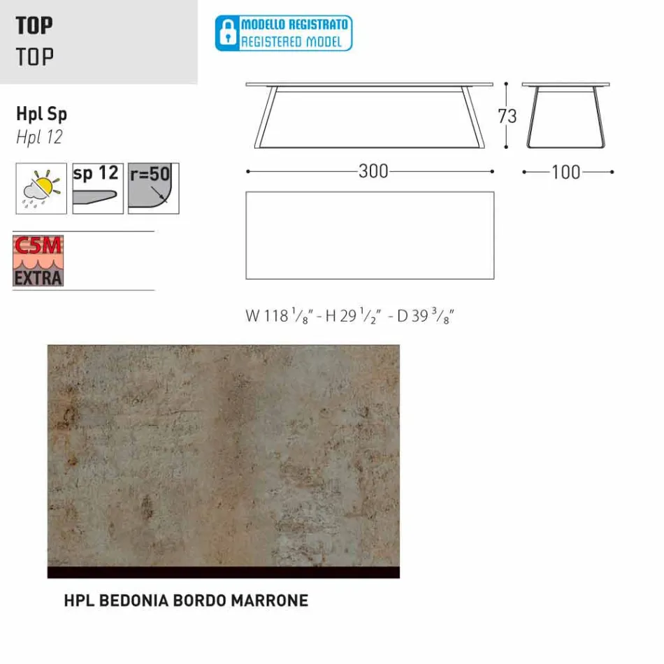 Varaschin Kolonaki Mesa de jardín moderna en diferentes tamaños Viadurini