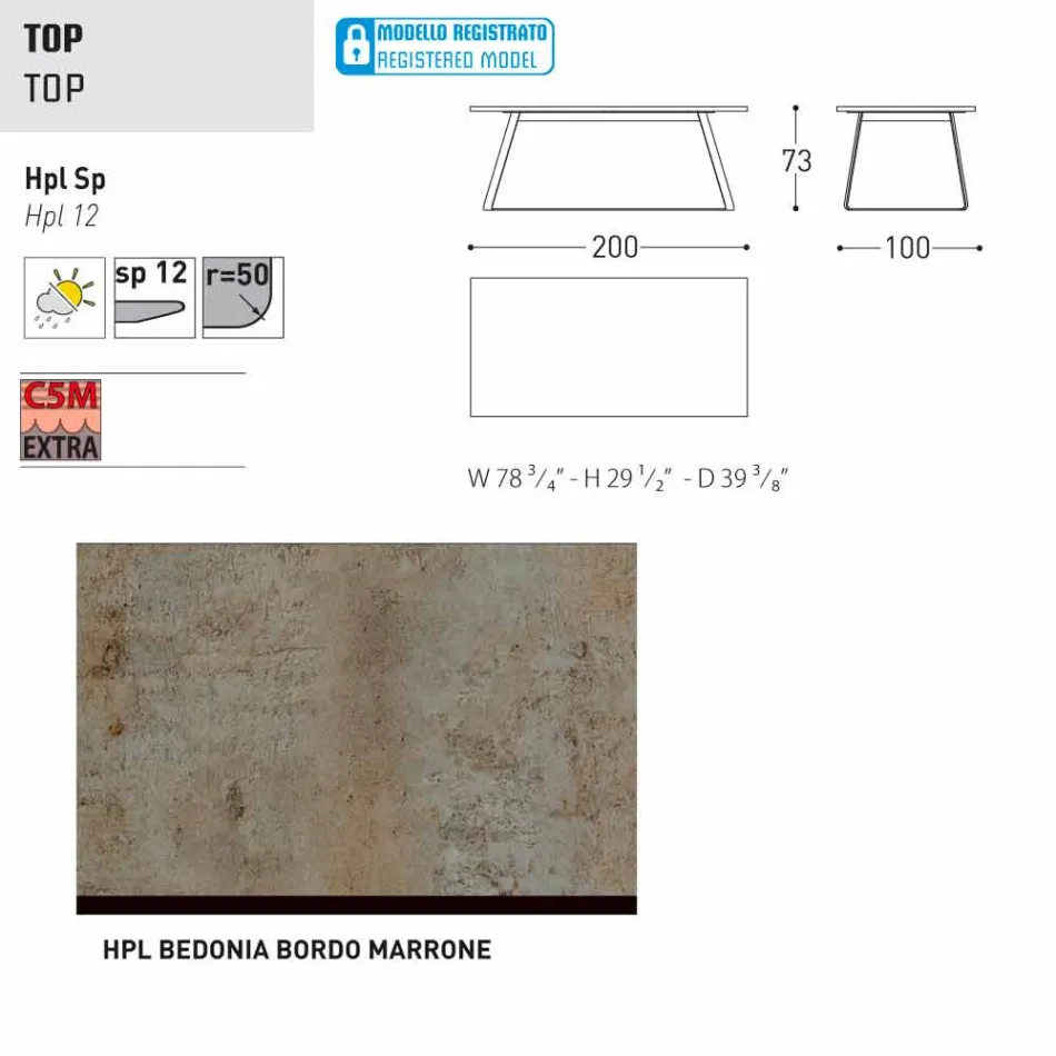 Varaschin Kolonaki Mesa de jardín moderna en diferentes tamaños Viadurini