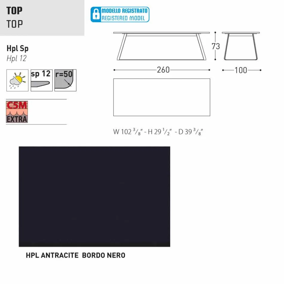 Varaschin Kolonaki Mesa de jardín moderna en diferentes tamaños Viadurini