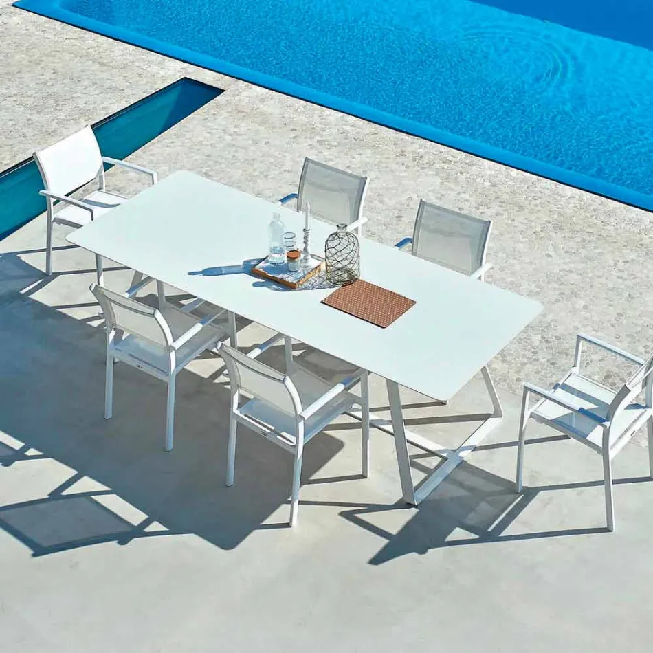 Varaschin Kolonaki Mesa de jardín moderna en diferentes tamaños Viadurini