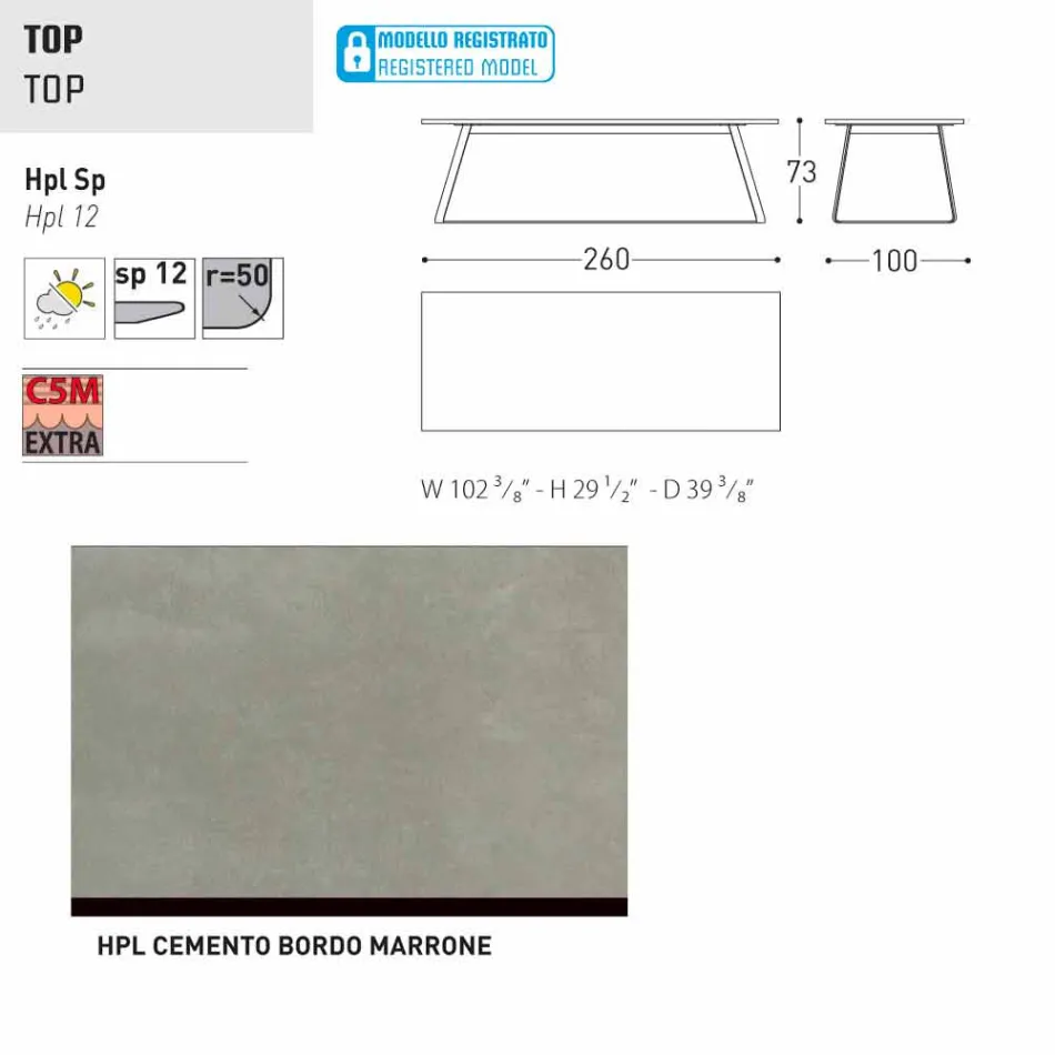 Varaschin Kolonaki Mesa de jardín moderna en diferentes tamaños Viadurini