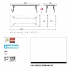 Varaschin Enlace mesa de mesa con patas de madera de teca, H65 cm Viadurini