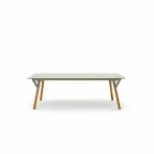 Varaschin Enlace mesa de mesa con patas de madera de teca, H65 cm Viadurini