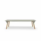Varaschin Enlace mesa de mesa con patas de madera de teca, H65 cm Viadurini