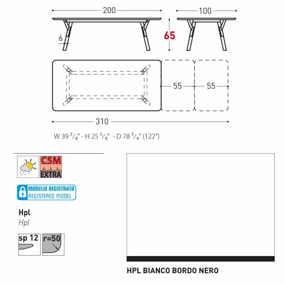 Varaschin Enlace mesa de mesa con patas de madera de teca, H65 cm Viadurini