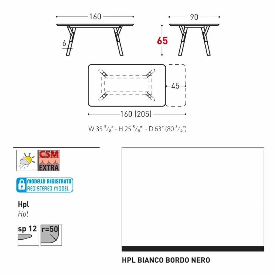 Varaschin Enlace mesa de mesa con patas de madera de teca, H65 cm Viadurini